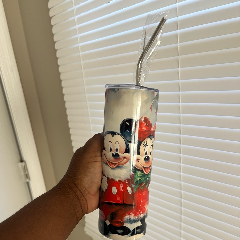 Christmas Minnie and Mickey Mouse tumbler